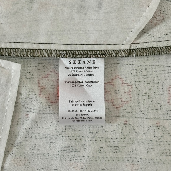 NWT Sezane Floral Green Wide-Leg Horacio Trouser Pants - Picture 5 of 5